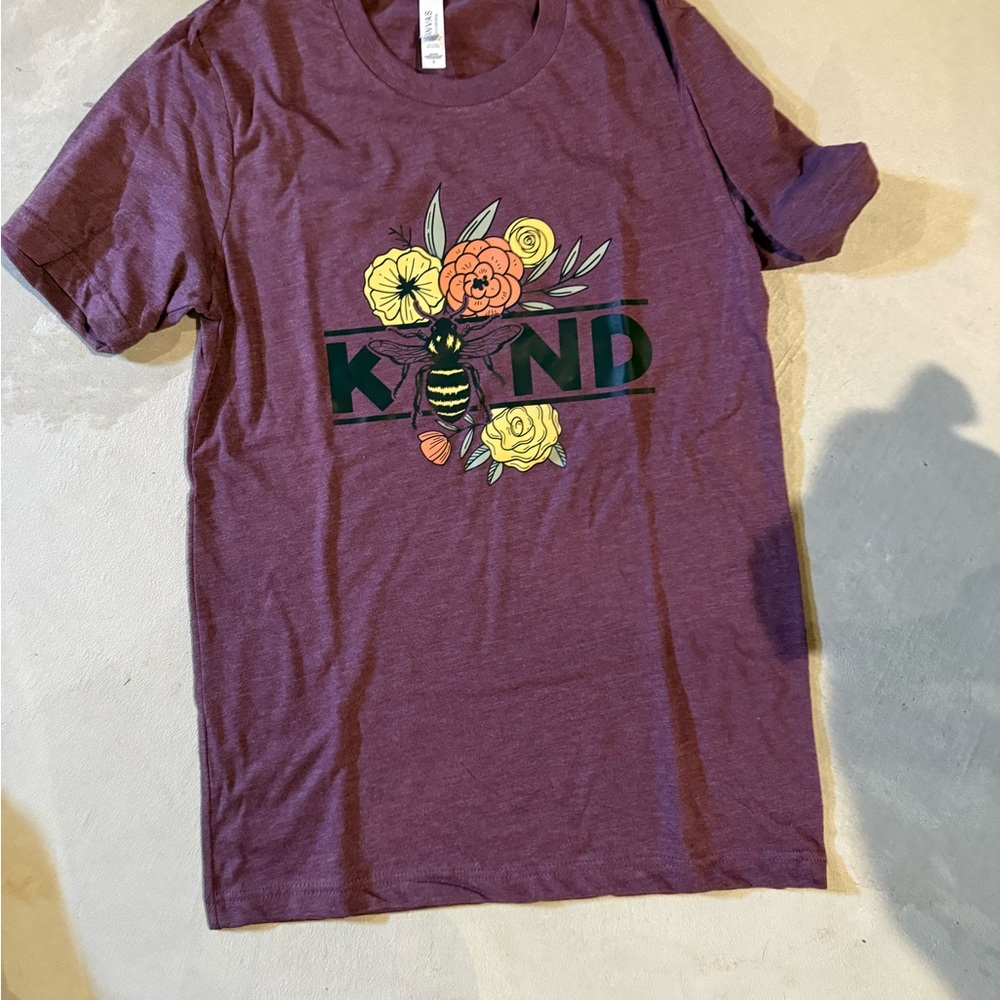 Bella Canvas Kids Tee - Purple with Floral Design